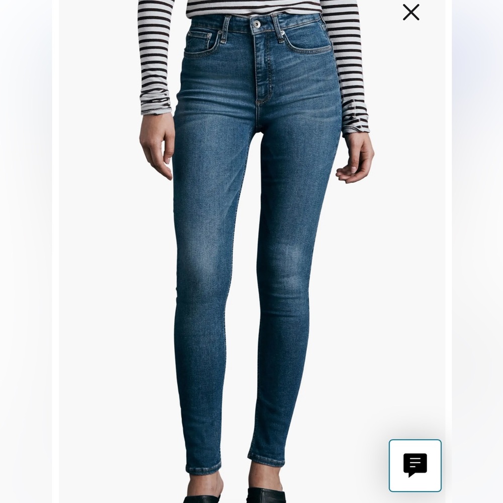 Rag & Bone Nina high rise‎ ankle skinny sz 26 Medium Wash